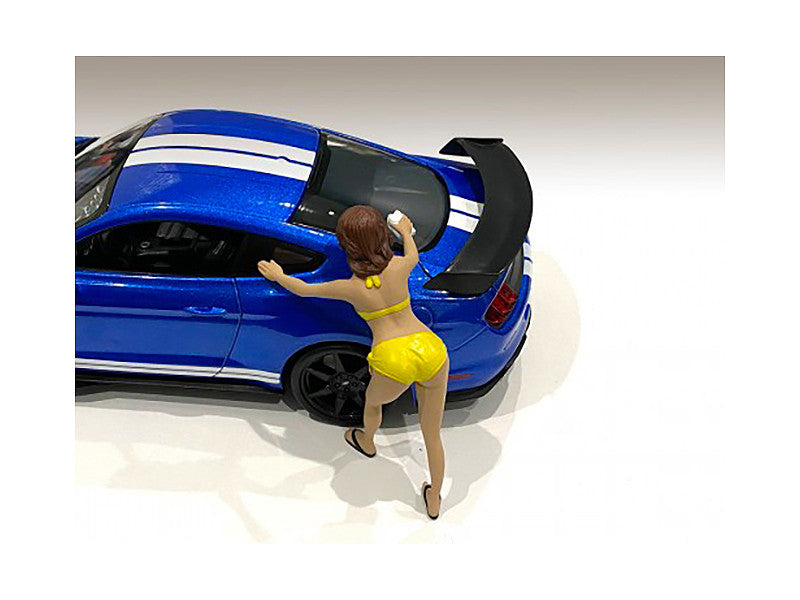 Stephanie Bikini Car Wash Girl Figurine for 1/18 Scale Models by American Diorama-2