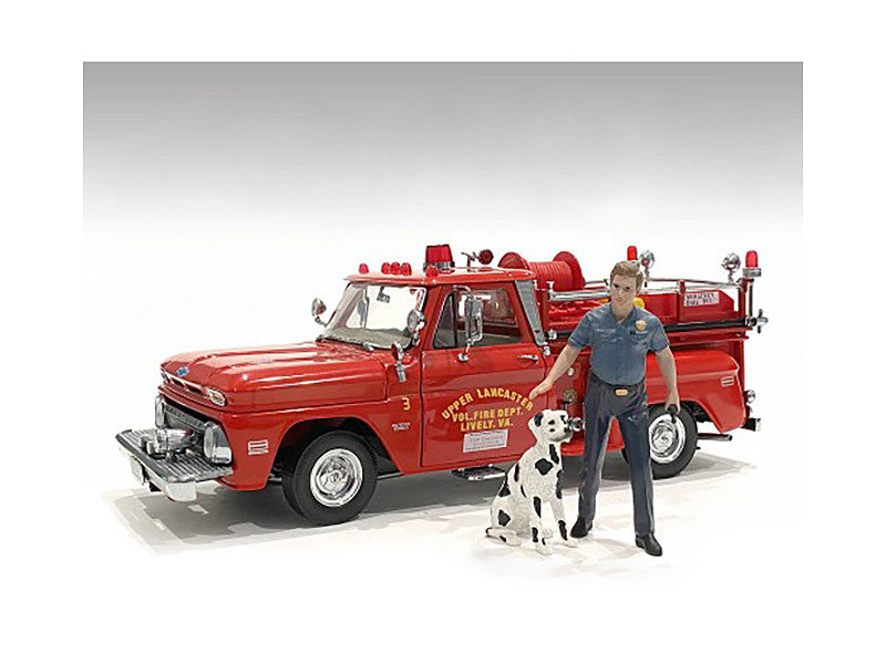 "Firefighters" Fire Dog Training Figures (Trainer and Dog) for 1/24 Scale Models by American Diorama-0