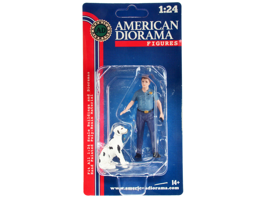 "Firefighters" Fire Dog Training Figures (Trainer and Dog) for 1/24 Scale Models by American Diorama-3