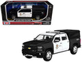 2017 Chevrolet Silverado 1500 LT Z71 Crew Cab Pickup Truck "Los Angeles Police Department" Black and White "Law Enforcement and Public Service" Series 1/24-1/27 Diecast Model Car by Motormax-0