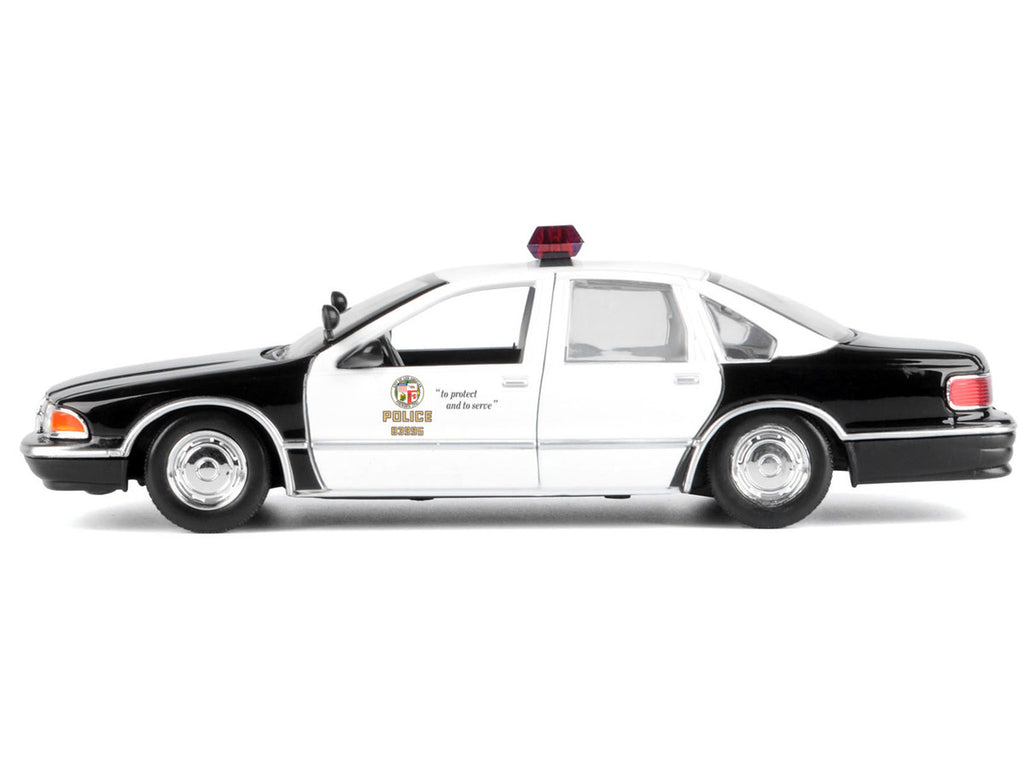 1993 Chevrolet Caprice Police Car "LAPD (Los Angeles Police Department)" Black and White "Law Enforcement and Public Service" Series 1/24 Diecast Model Car by Motormax-0