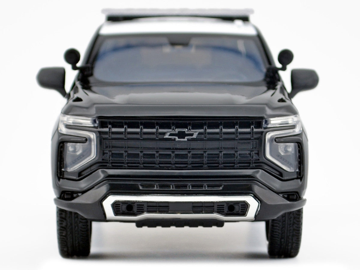 2025 Chevrolet Tahoe Police Pursuit Vehicle "Los Angeles Police Department (LAPD)" Black and White "Law Enforcement and Public Service" Series 1/24 Diecast Model Car by Motormax-0