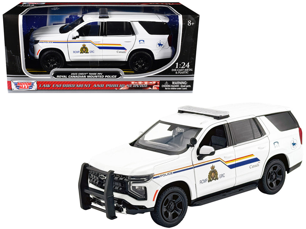 2025 Chevrolet Tahoe PPV with Light Bar "RCMP Royal Canadian Mounted Police" White "Law Enforcement and Public Service" Series 1/24 Diecast Model Car by Motormax-4