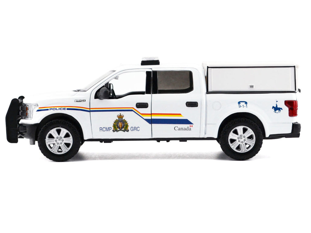 2019 Ford F-150 Lariat Crew Cab Pickup Truck with Camper Box "Royal Canadian Mounted Police" White "Law Enforcement and Public Service" Series 1/24-1/27 Diecast Model Car by Motormax-1