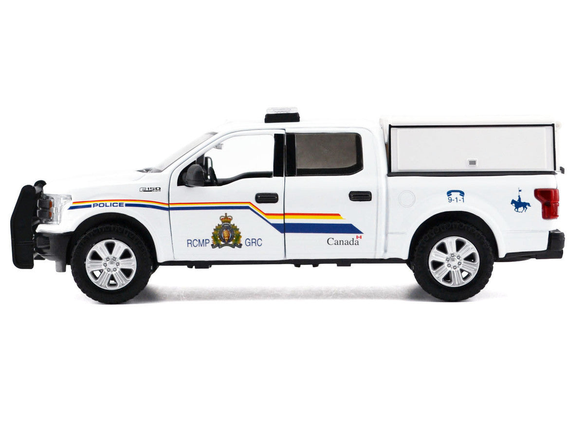 2019 Ford F-150 Lariat Crew Cab Pickup Truck with Camper Box "Royal Canadian Mounted Police" White "Law Enforcement and Public Service" Series 1/24-1/27 Diecast Model Car by Motormax-1
