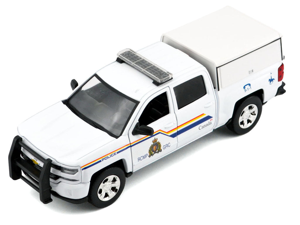 2017 Chevrolet Silverado 1500 LT Z71 Crew Cab Pickup Truck with Camper Box "Royal Canadian Mounted Police" White "Law Enforcement and Public Service" Series 1/24-1/27 Diecast Model Car by Motormax-1