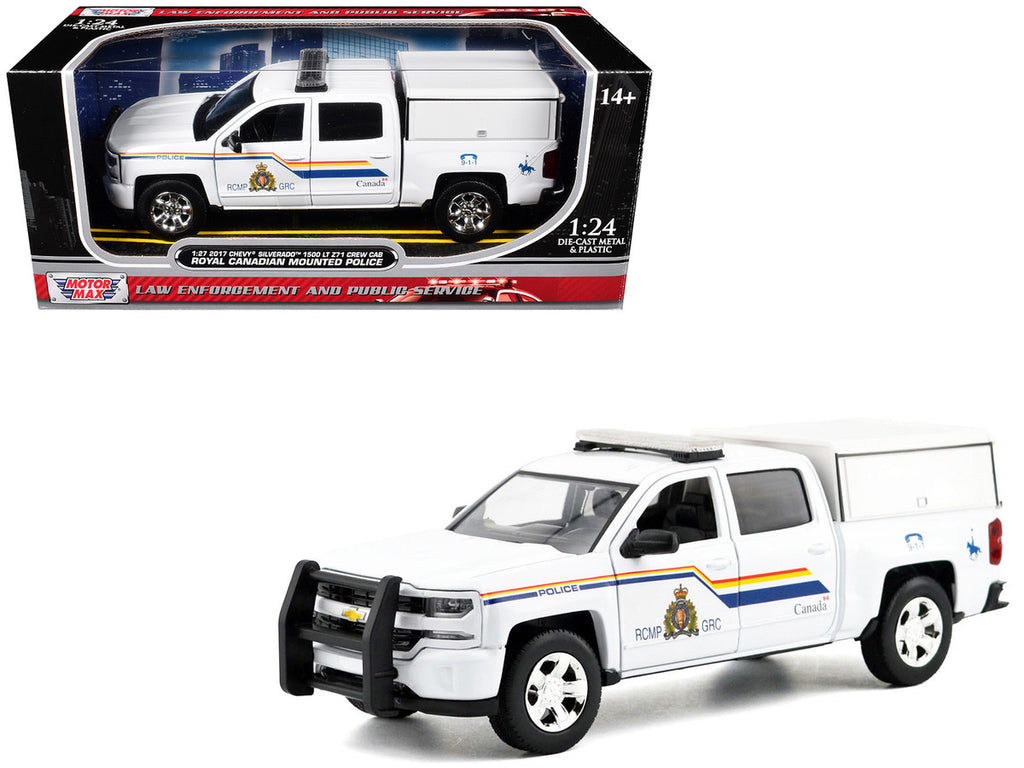 2017 Chevrolet Silverado 1500 LT Z71 Crew Cab Pickup Truck with Camper Box "Royal Canadian Mounted Police" White "Law Enforcement and Public Service" Series 1/24-1/27 Diecast Model Car by Motormax-4