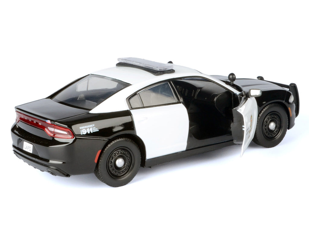 2023 Dodge Charger Pursuit Police Car "LAPD (Los Angeles Police Department)" Black and White "Law Enforcement and Public Service" Series 1/24 Diecast Model Car by Motormax-1