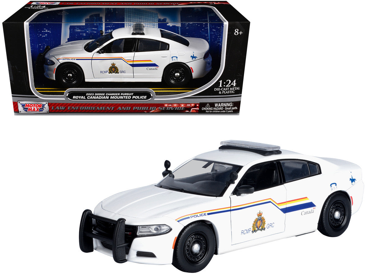 2023 Dodge Charger Pursuit Police Car "RCMP (Royal Canadian Mounted Police)" White "Law Enforcement and Public Service" Series 1/24 Diecast Model Car by Motormax-4