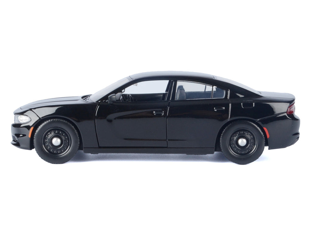 2023 Dodge Charger Pursuit Police Car Black "Custom Builder's Kit - Law Enforcement and Public Service" Series 1/24 Diecast Model Car by Motormax-1