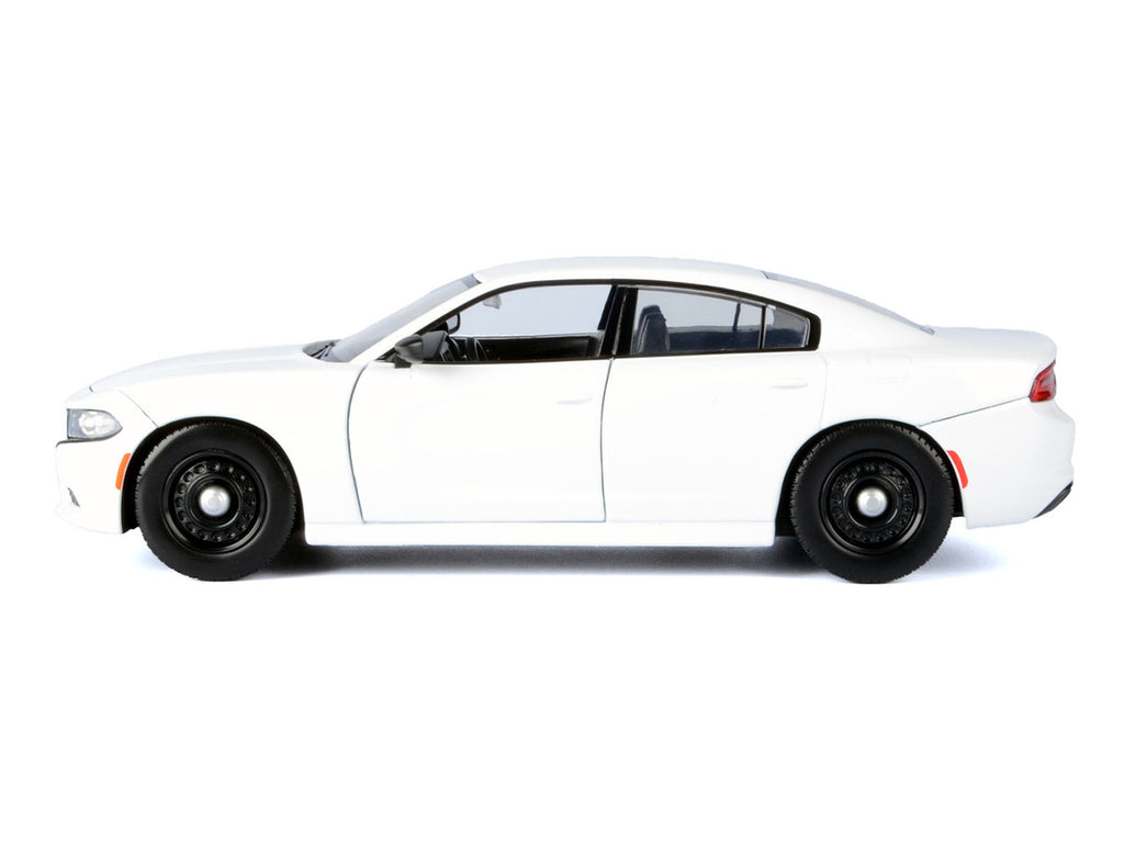 2023 Dodge Charger Pursuit Police Car White "Custom Builder's Kit - Law Enforcement and Public Service" Series 1/24 Diecast Model Car by Motormax-1