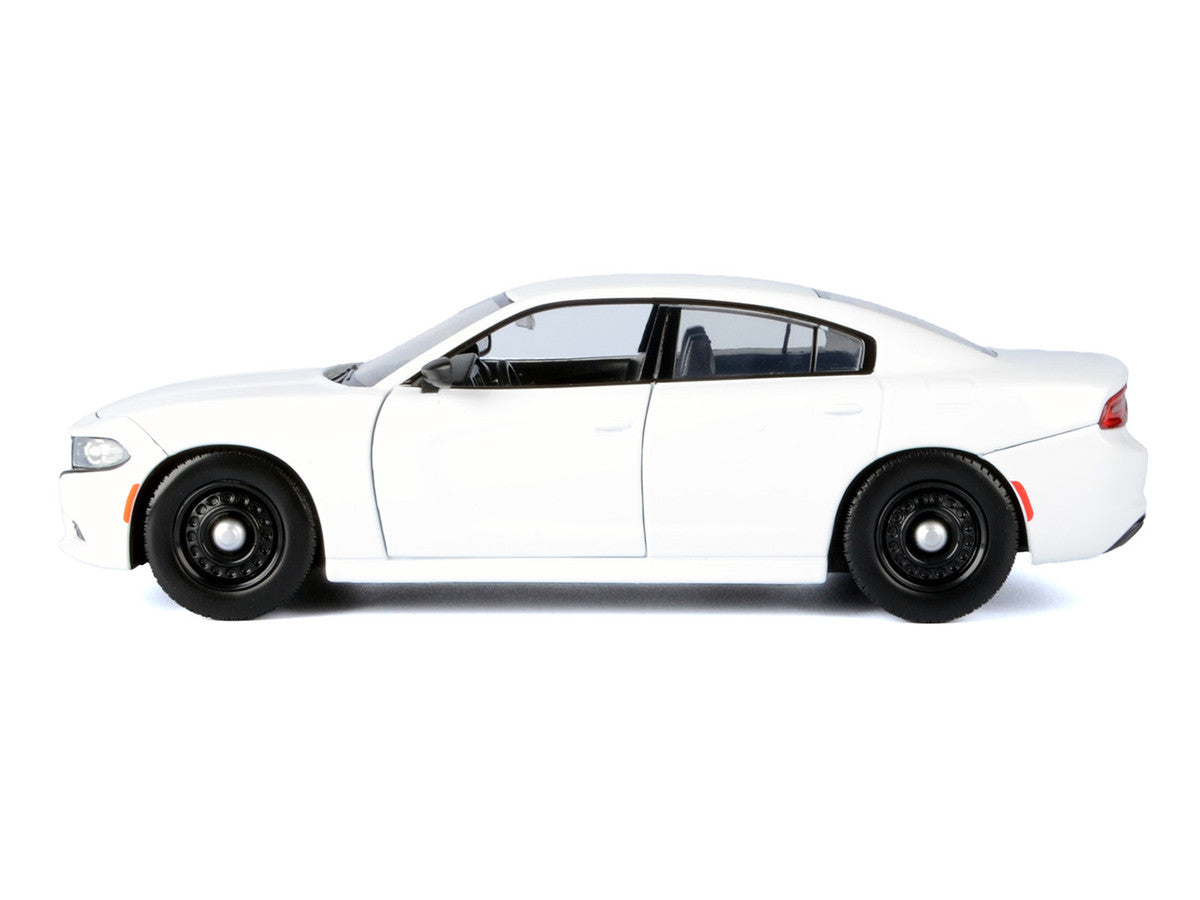 2023 Dodge Charger Pursuit Police Car White "Custom Builder's Kit - Law Enforcement and Public Service" Series 1/24 Diecast Model Car by Motormax-1