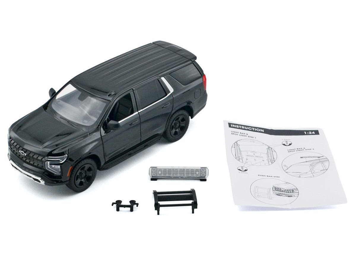 2025 Chevrolet Tahoe PPV Black "Custom Builder's Kit - Law Enforcement and Public Service" Series 1/24 Diecast Model Car by Motormax-1