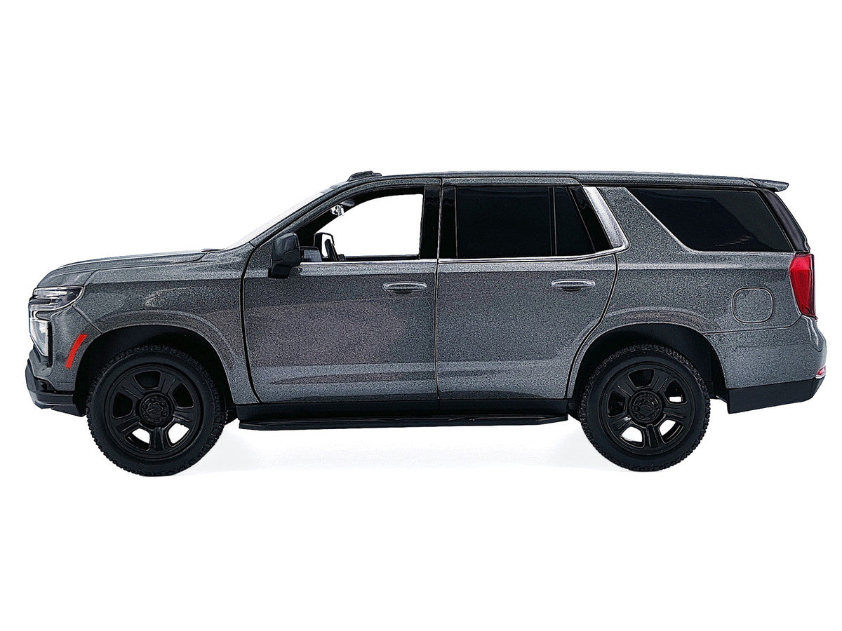 2025 Chevrolet Tahoe PPV Dark Gray Metallic "Custom Builder's Kit - Law Enforcement and Public Service" 1/24 Diecast Model Car by Motormax-1
