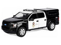 2019 Ford F-150 Lariat Crew Cab Pickup Truck with Camper "Los Angeles Police Department" Black and White "Law Enforcement and Public Service" Series 1/24-1/27 Diecast Model Car by Motormax-0