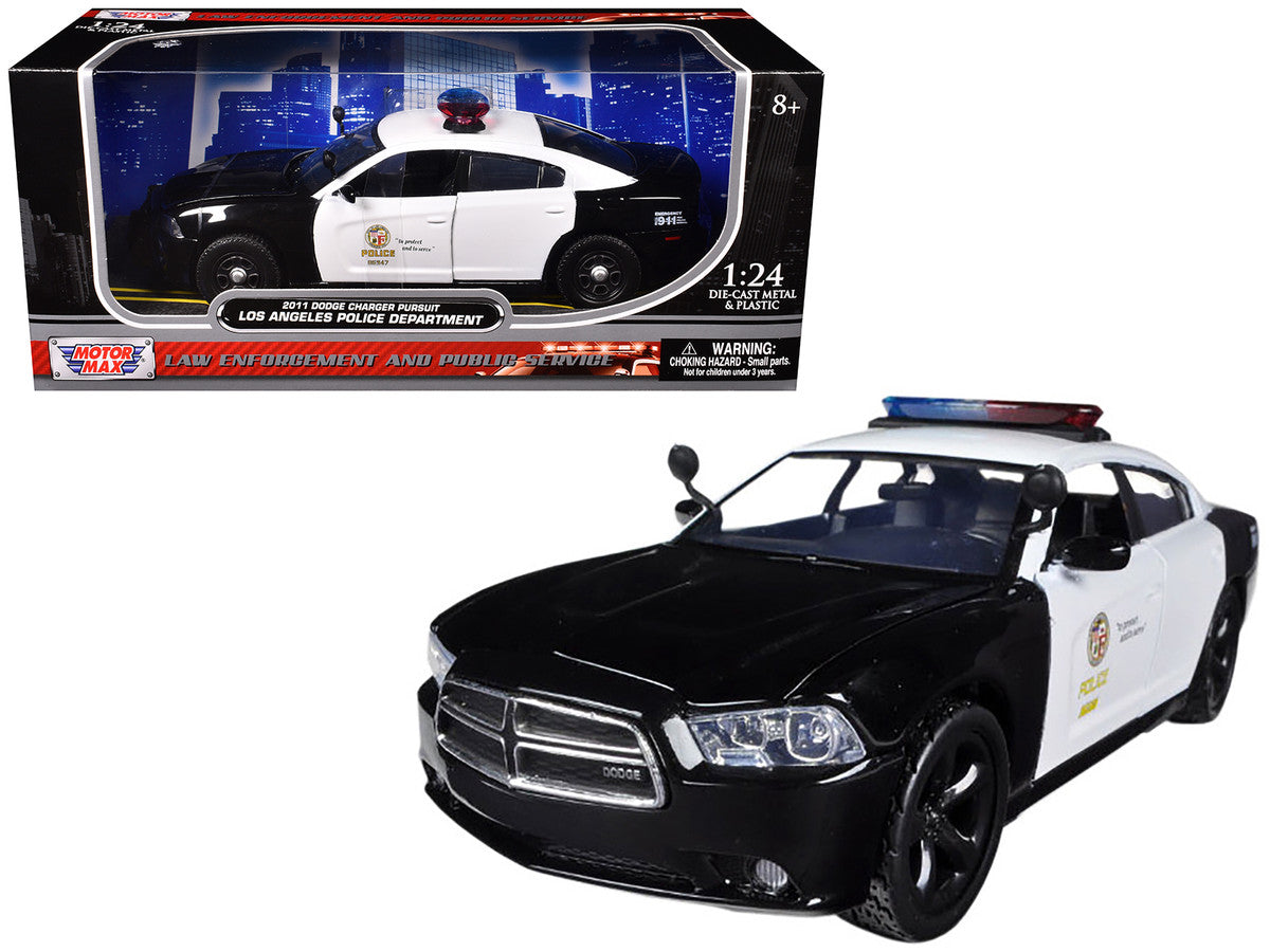 2011 Dodge Charger Pursuit LAPD Los Angeles Police Department Car 1/24 Diecast Car Model by Motormax-0