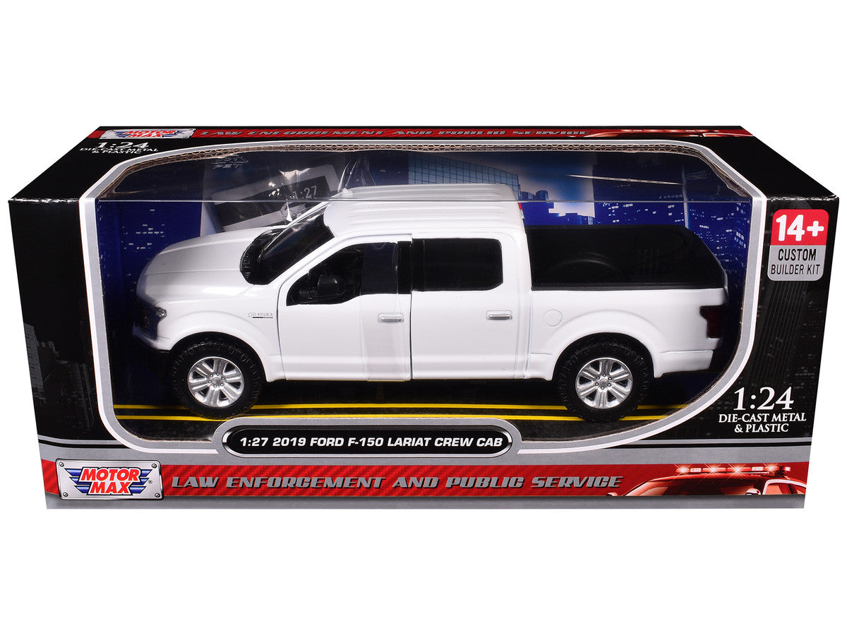 2019 Ford F-150 Lariat Crew Cab Pickup Truck Unmarked Plain White "Custom Builder's Kit - Law Enforcement and Public Service" Series 1/24-1/27 Diecast Model Car by Motormax-2
