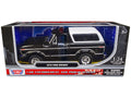 1978 Ford Bronco Police Car Unmarked Black with White Top "Law Enforcement and Public Service" Series 1/24 Diecast Model Car by Motormax-0