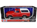 1978 Ford Bronco Fire Department Unmarked Red "Law Enforcement and Public Service" Series 1/24 Diecast Model Car by Motormax-0