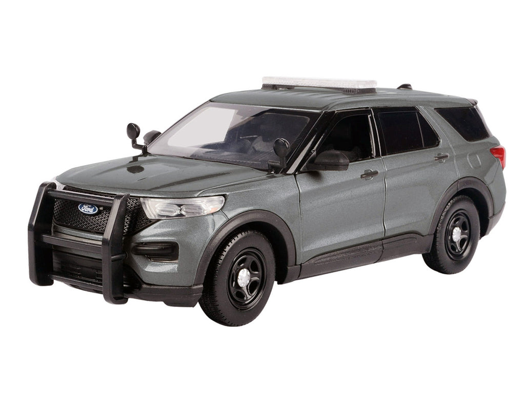 2022 Ford Police Interceptor Utility Unmarked Gray Metallic "Builder's Kit" "Law Enforcement and Public Service" Series 1/24 Diecast Model Car by Motormax-0