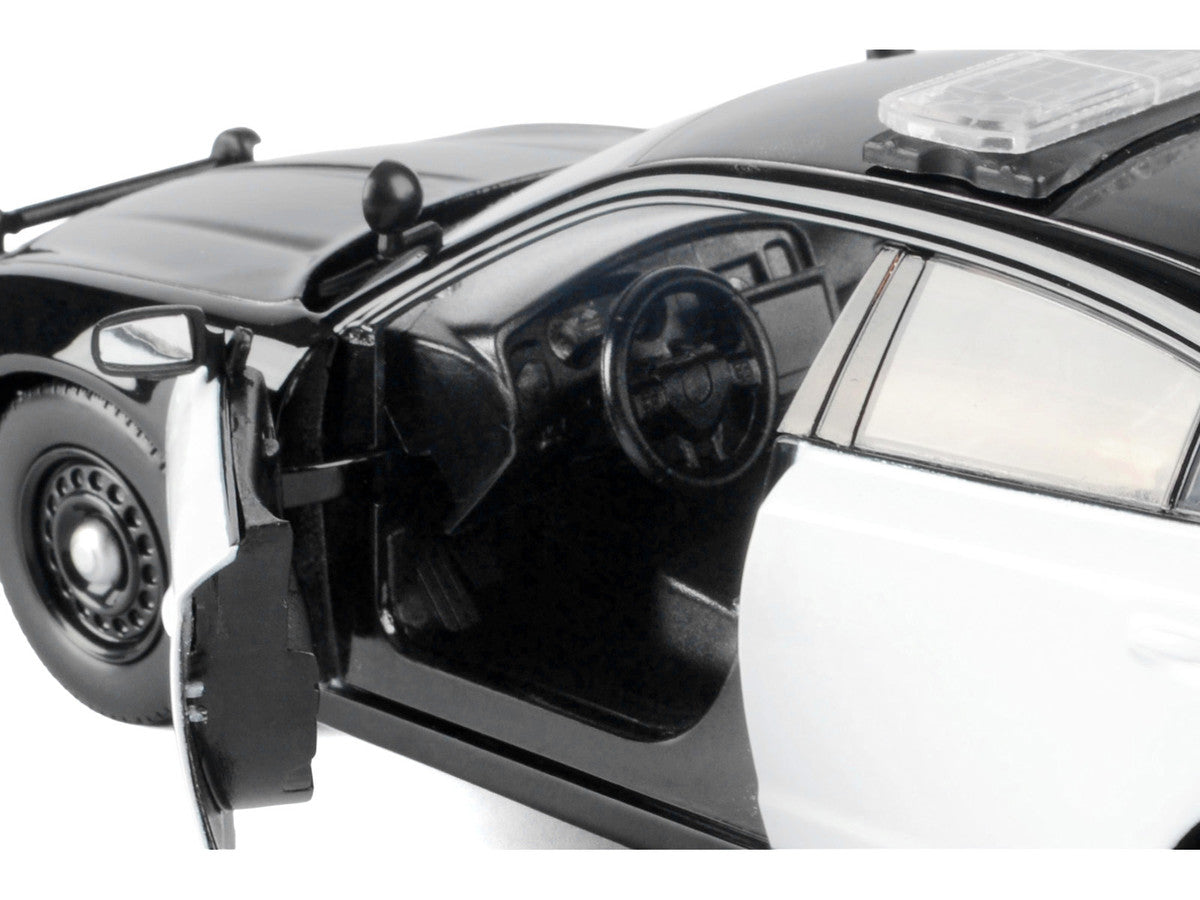 2023 Dodge Charger Pursuit Police Car Black and White "Law Enforcement and Public Service" Series 1/24 Diecast Model Car by Motormax-3