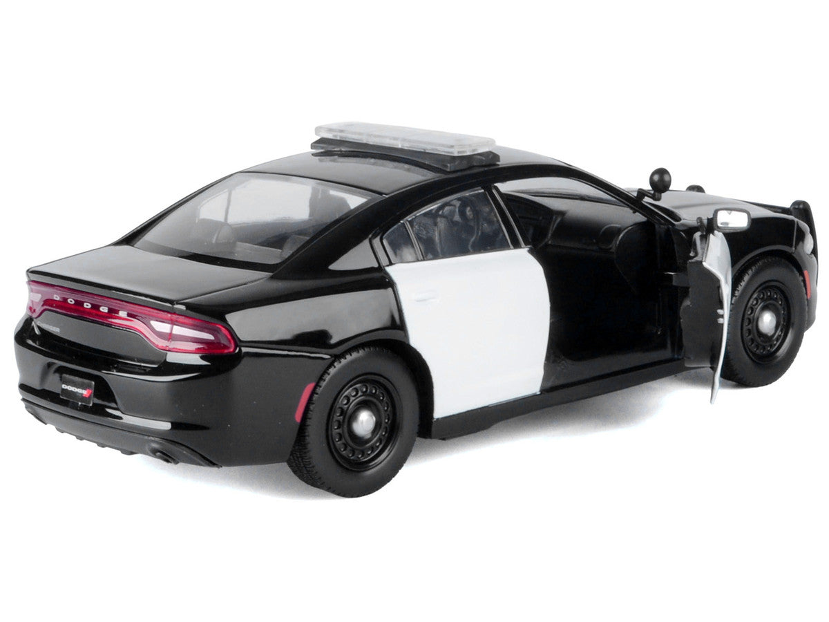 2023 Dodge Charger Pursuit Police Car Black and White "Law Enforcement and Public Service" Series 1/24 Diecast Model Car by Motormax-2