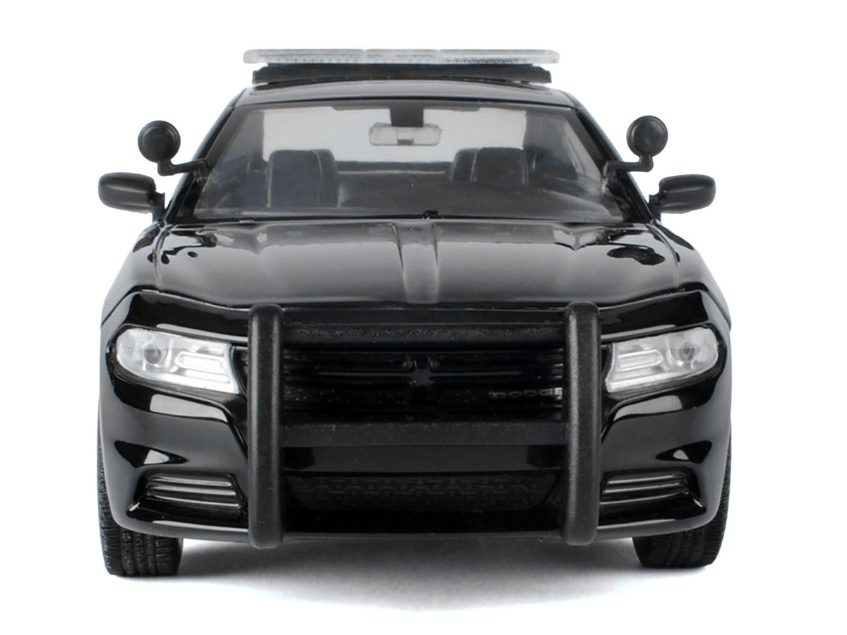 2023 Dodge Charger Pursuit Police Car Black and White "Law Enforcement and Public Service" Series 1/24 Diecast Model Car by Motormax-1