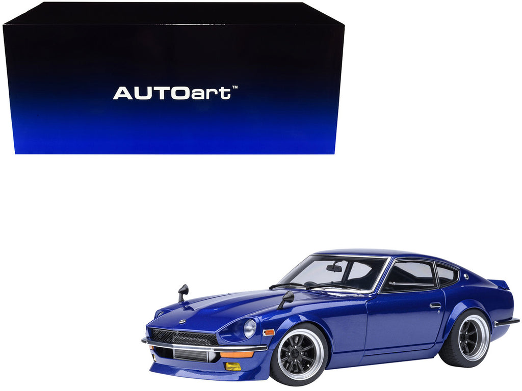 Nissan Fairlady Z RHD (Right Hand Drive) "Akuma No Z" Blue Metallic "Wangan Midnight - Comic #1 Version" Manga 1/18 Model Car by Autoart-4