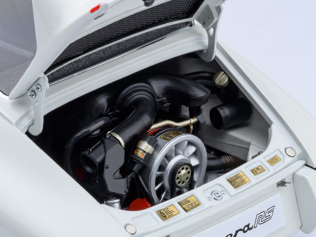 Porsche 911 Carrera 2.7 RS Grand Prix White with Red Stripes and Wheels 1/18 Model Car by Autoart-3
