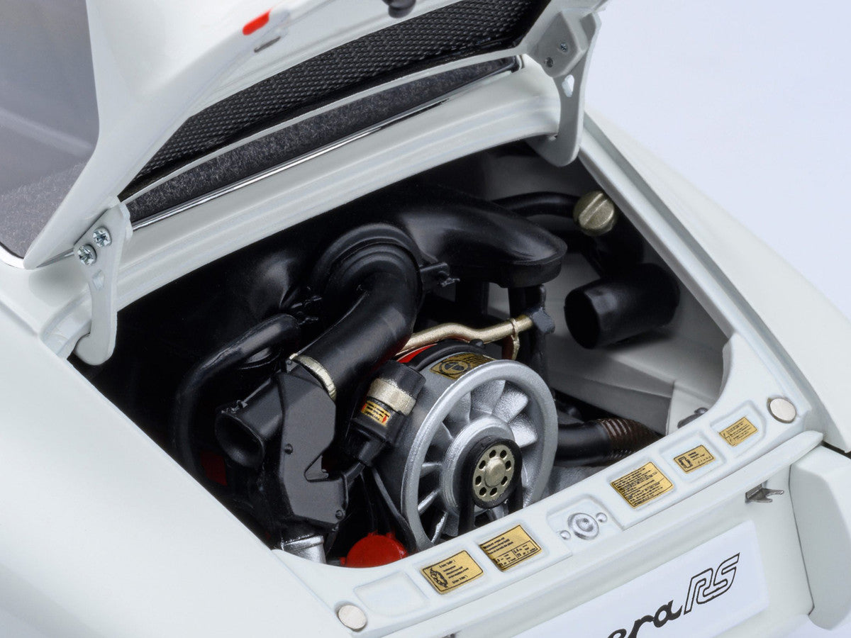 Porsche 911 Carrera 2.7 RS Grand Prix White with Red Stripes and Wheels 1/18 Model Car by Autoart-3