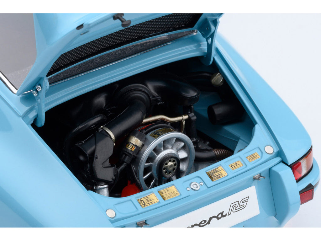 Porsche 911 Carrera 2.7 RS Gulf Blue with Black Stripes and Wheels 1/18 Model Car by Autoart-1