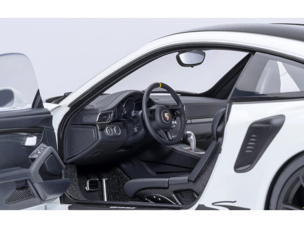 Porsche 911 (991.2) GT3 RS Weissach Package White with Carbon Hood and Top 1/18 Model Car by Autoart-1