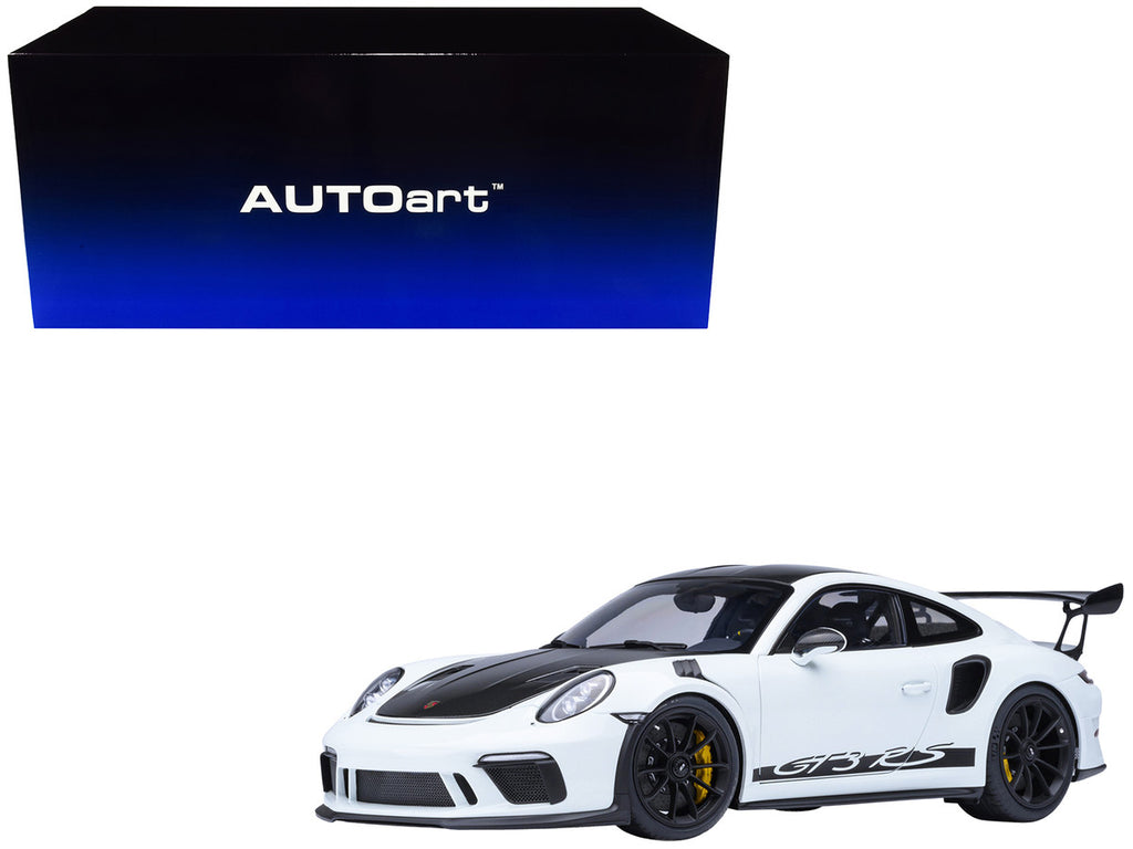 Porsche 911 (991.2) GT3 RS Weissach Package White with Carbon Hood and Top 1/18 Model Car by Autoart-4