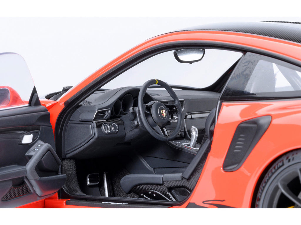 Porsche 911 (991.2) GT3 RS Weissach Lava Orange with Carbon Hood and Top 1/18 Model Car by Autoart-3
