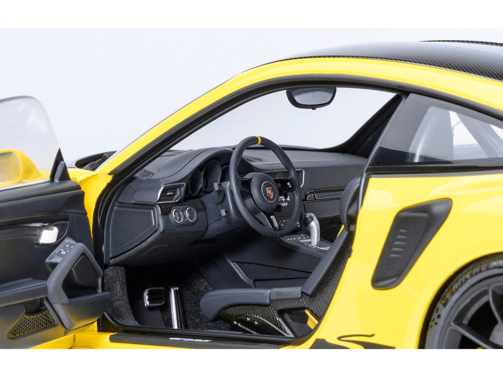 Porsche 911 (991.2) GT3 RS Weissach Racing Yellow with Carbon Hood and Top 1/18 Model Car by Autoart-3