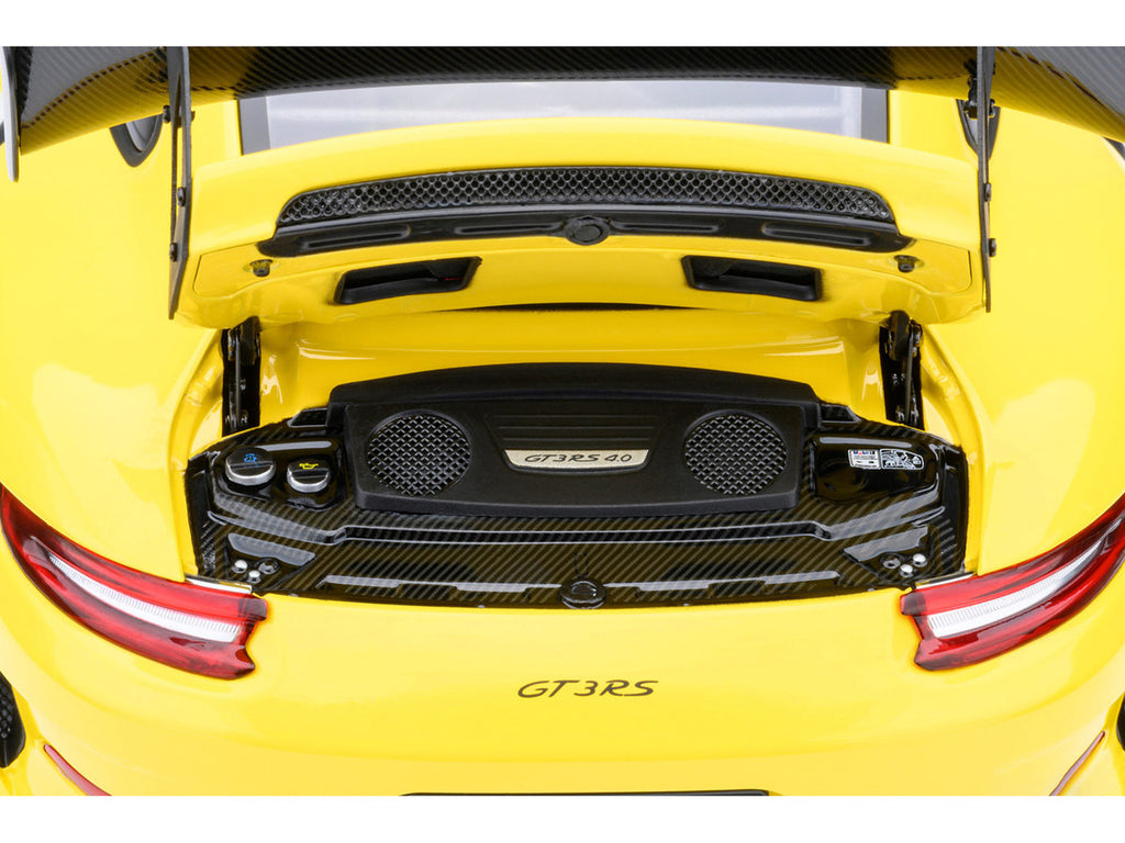 Porsche 911 (991.2) GT3 RS Weissach Racing Yellow with Carbon Hood and Top 1/18 Model Car by Autoart-4