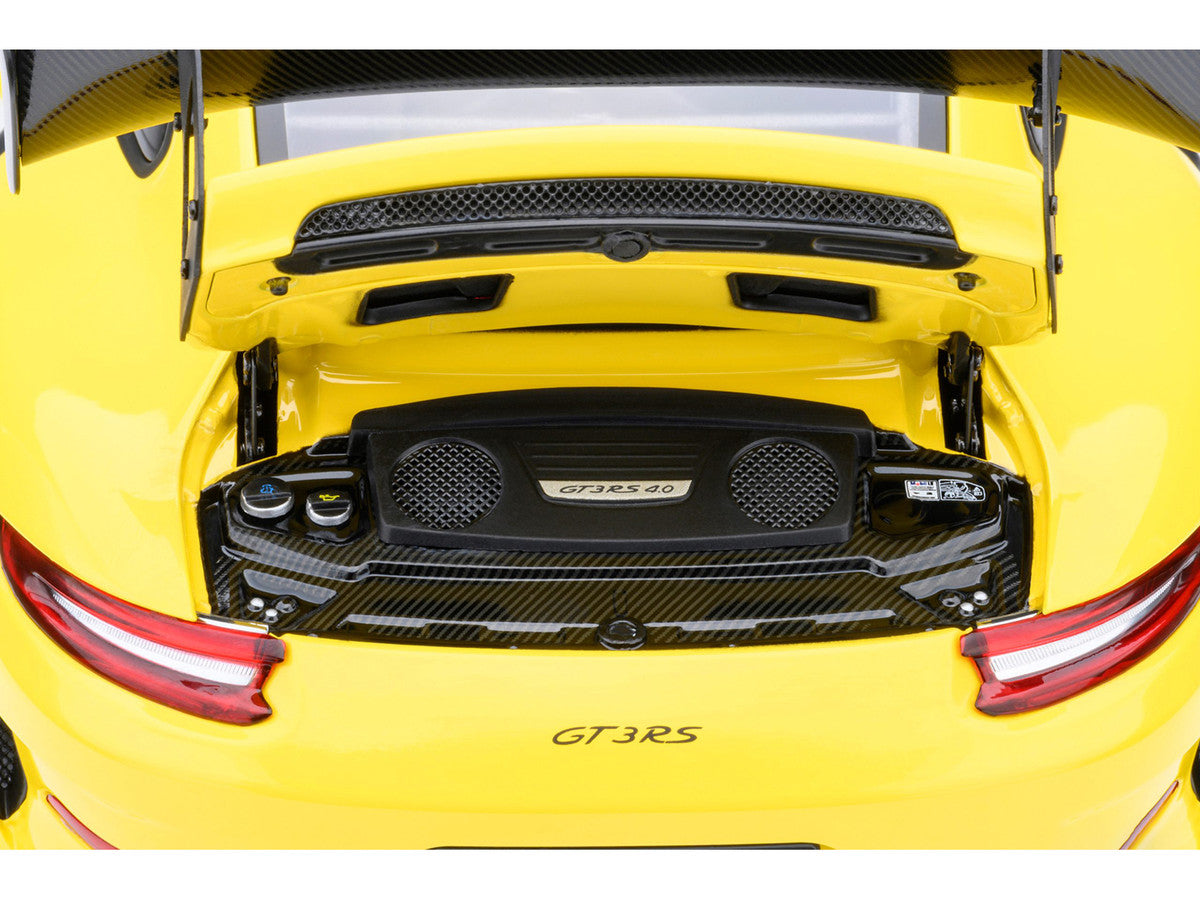 Porsche 911 (991.2) GT3 RS Weissach Racing Yellow with Carbon Hood and Top 1/18 Model Car by Autoart-4