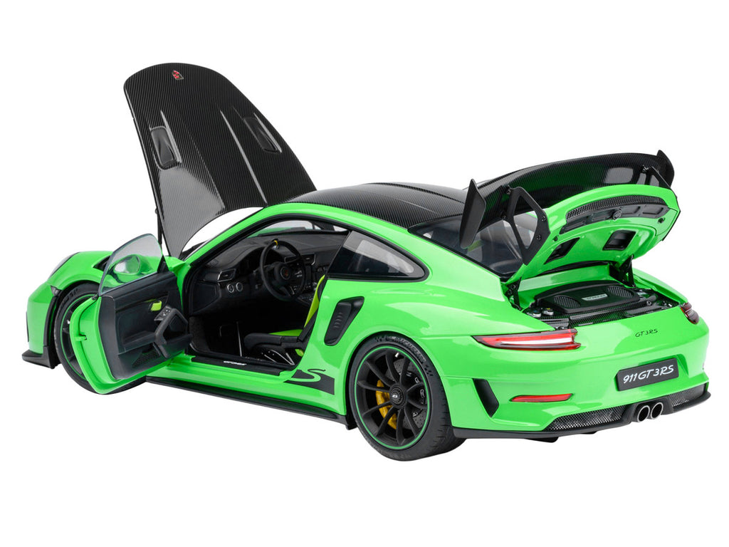 Porsche 911 (991.2) GT3 RS Weissach Lizard Green with Carbon Hood and Top 1/18 Model Car by Autoart-1