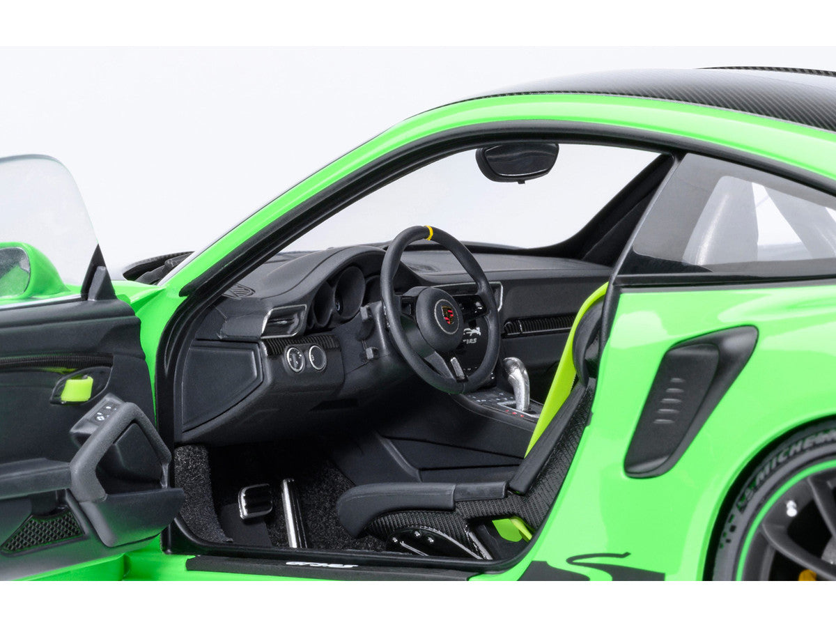 Porsche 911 (991.2) GT3 RS Weissach Lizard Green with Carbon Hood and Top 1/18 Model Car by Autoart-3
