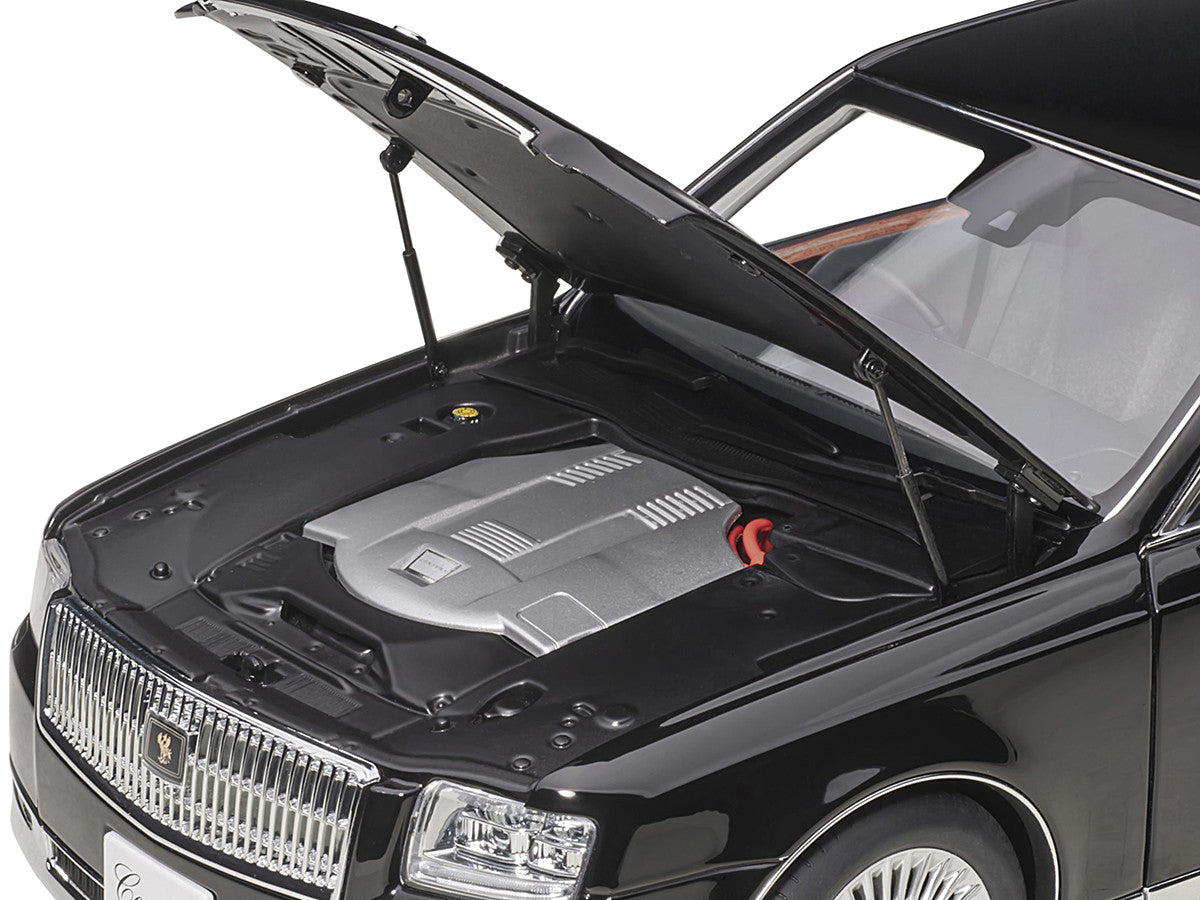 Toyota Century with Curtains RHD (Right Hand Drive) Black Special Edition 1/18 Model Car by Autoart-2