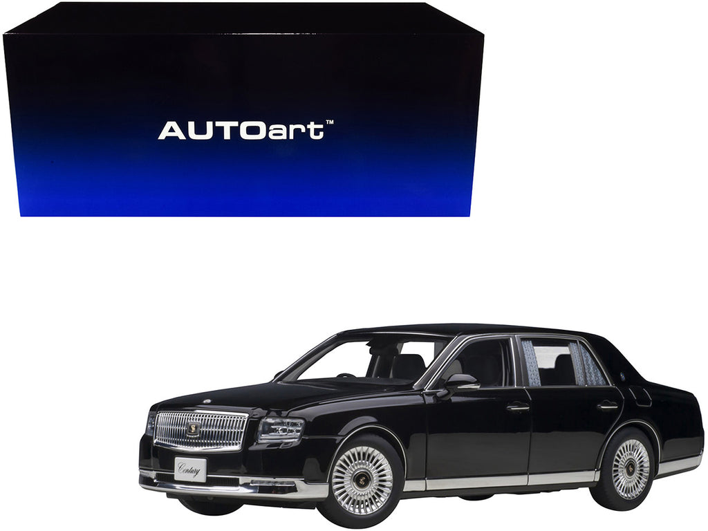 Toyota Century with Curtains RHD (Right Hand Drive) Black Special Edition 1/18 Model Car by Autoart-0