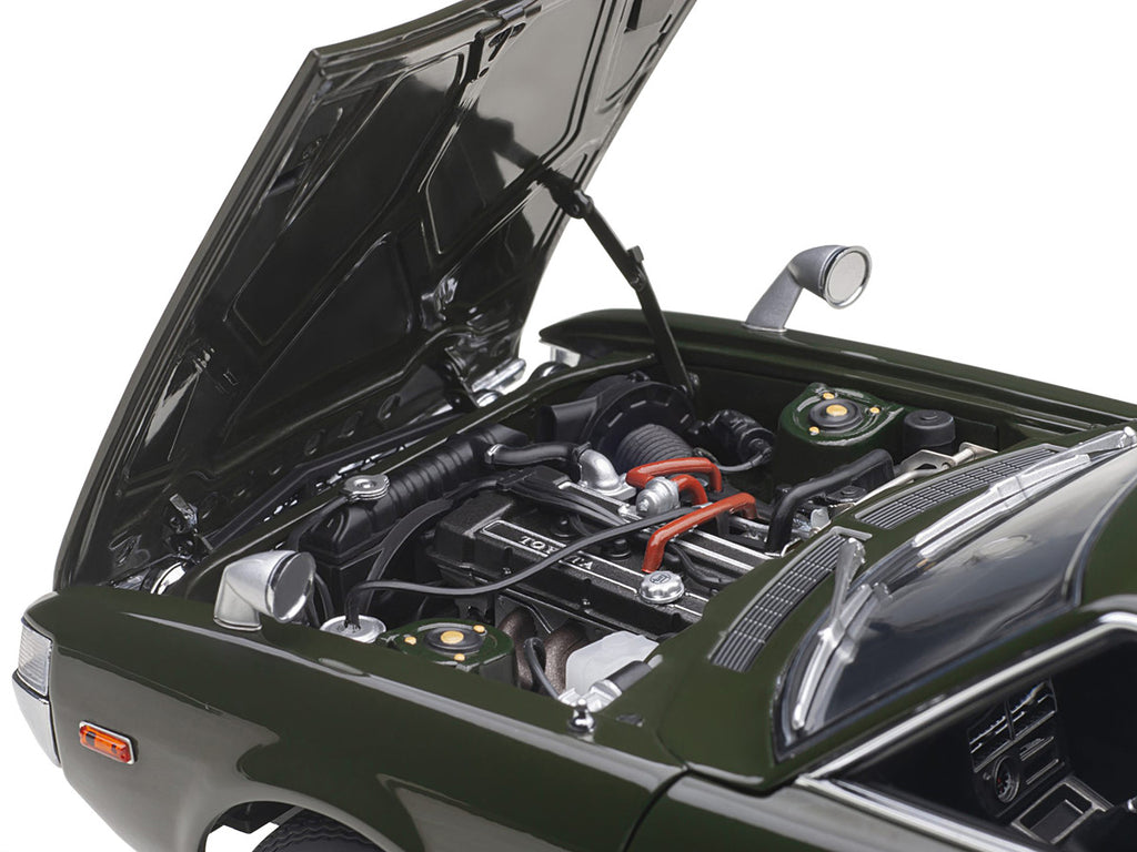 1973 Toyota Celica Liftback 2000GT (RA25) RHD (Right Hand Drive) Moss Green 1/18 Model Car by Autoart-1