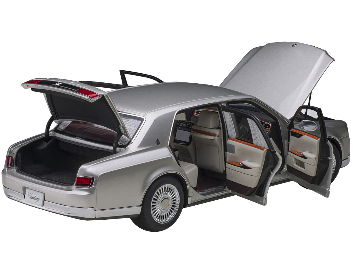 Toyota Century with Curtains RHD (Right Hand Drive) Silver Special Edition 1/18 Model Car by Autoart-1