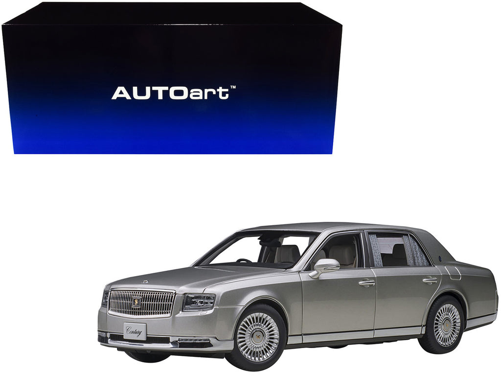 Toyota Century with Curtains RHD (Right Hand Drive) Silver Special Edition 1/18 Model Car by Autoart-0