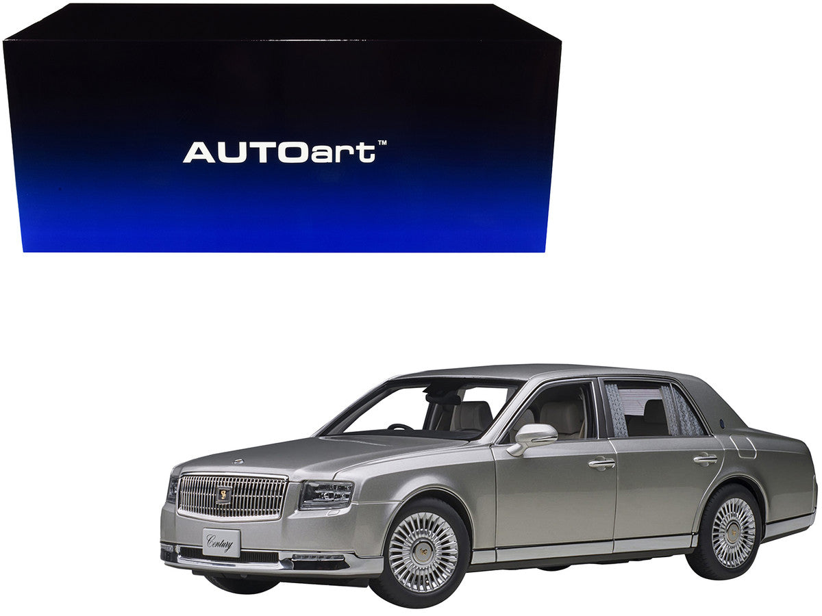 Toyota Century with Curtains RHD (Right Hand Drive) Silver Special Edition 1/18 Model Car by Autoart-0