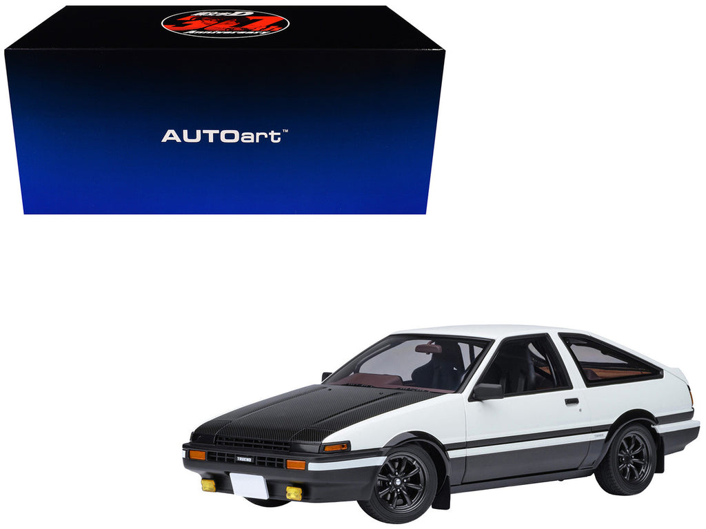 Toyota Sprinter Trueno (AE86) RHD (Right Hand Drive) "Project D Final Version" White with Carbon Hood "Initial D" (1995-2013) TV Series "30th Anniversary" 1/18 Model Car by Autoart-4