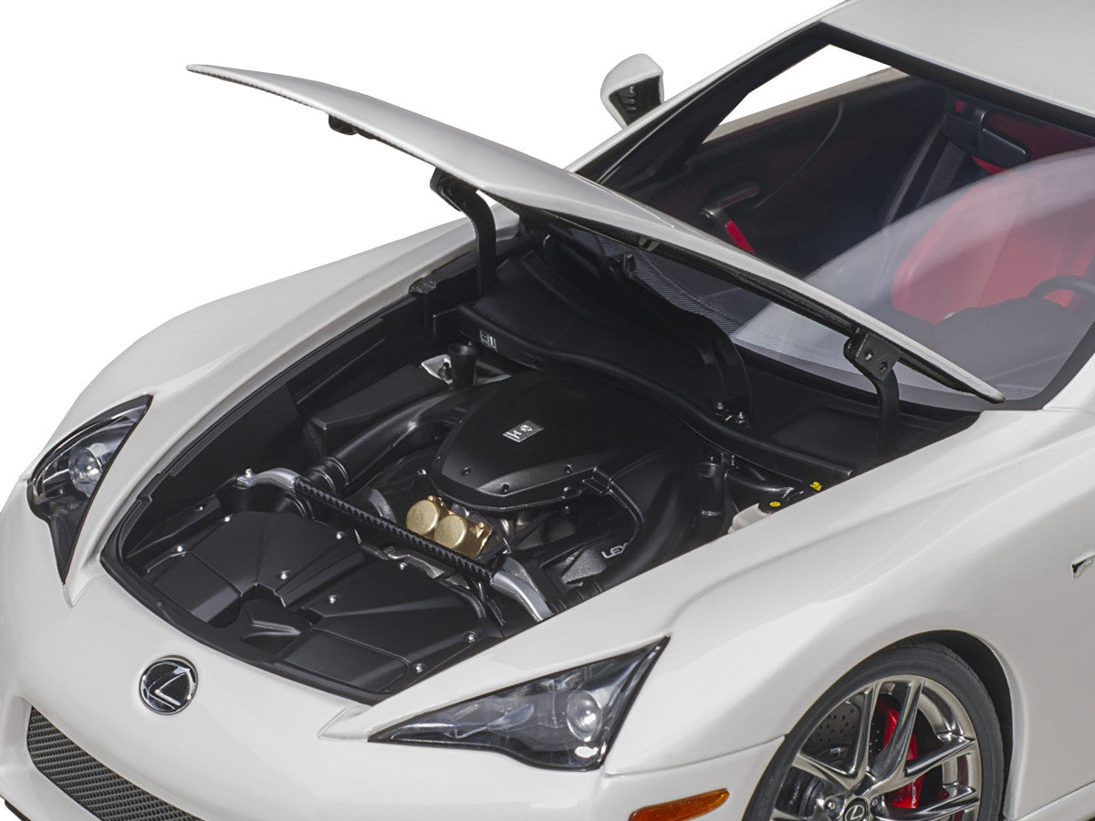 Lexus LFA Whitest White with Red and Black Interior 1/18 Model Car by Autoart-2