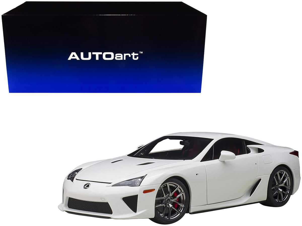 Lexus LFA Whitest White with Red and Black Interior 1/18 Model Car by Autoart-0