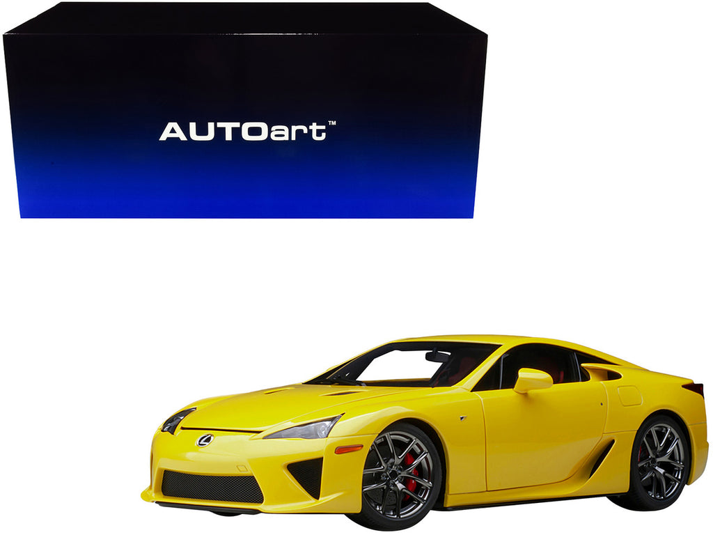 Lexus LFA Pearl Yellow with Red and Black Interior 1/18 Model Car by Autoart-0