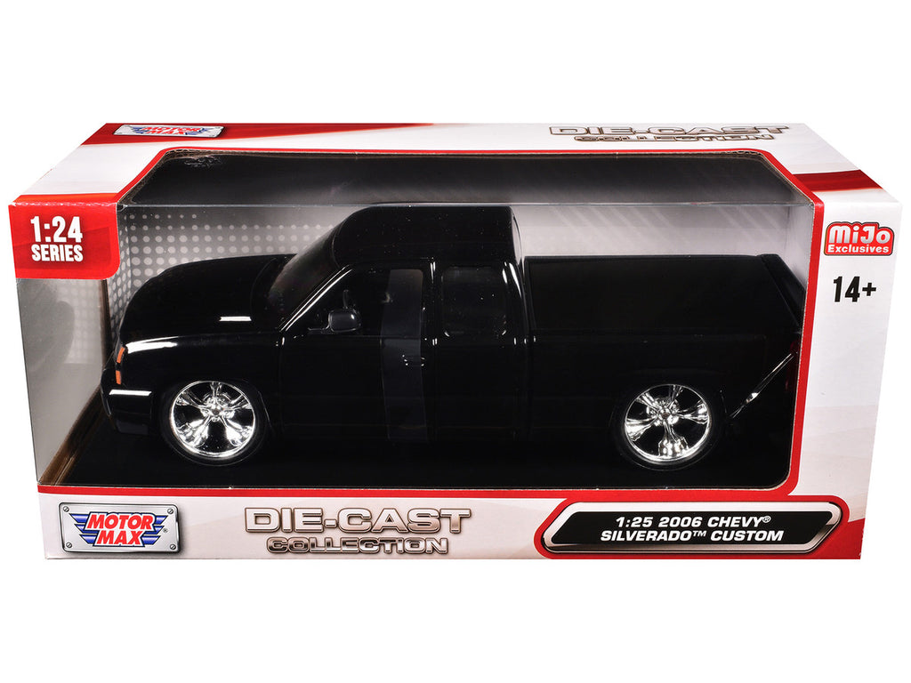 2006 Chevrolet Silverado Custom Pickup Truck Black "Die-Cast Collection" Series 1/25 Diecast Model Car by Motormax-2